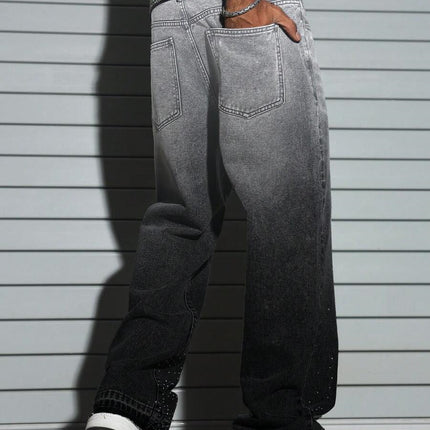 Men's American-style Studded Straight-leg Jeans — view 2