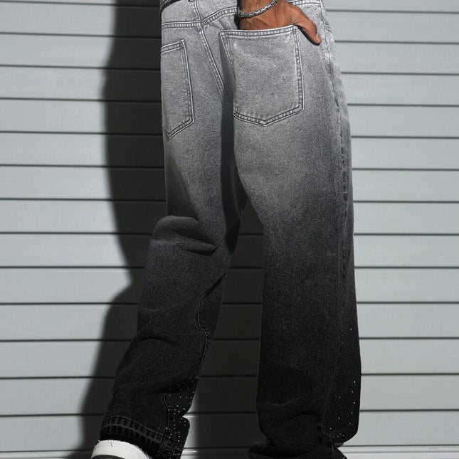 Men's American-style Studded Straight-leg Jeans — view 2