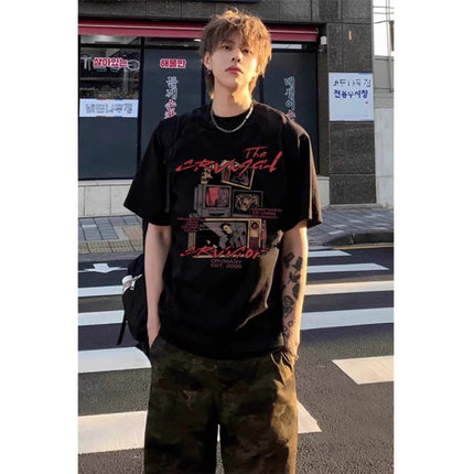 American Retro Short Sleeve T-shirt Men — view 8