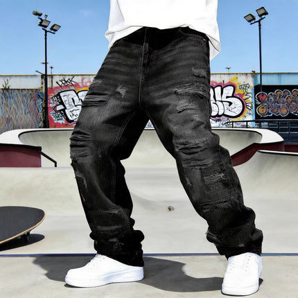 Retro Casual Personalized Patchwork jeans for men — view 5