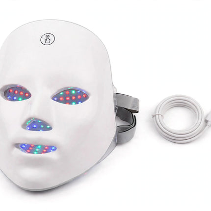White LED light therapy facial beauty mask