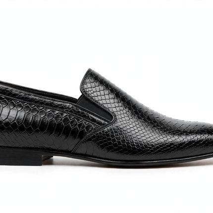Eel-pattern Shoes - Black