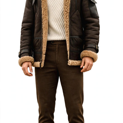 Men's Fleece Winter Jacket — Brown