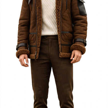 Men's Fleece Winter Jacket — Coffee