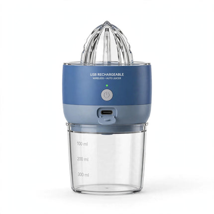 Wireless electric citrus juicer in blue