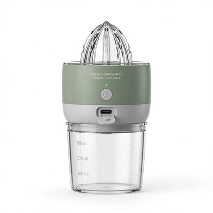 Wireless electric citrus juicer in green