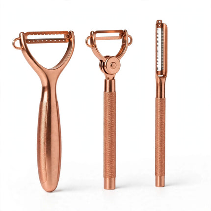 Copper peeler set of three standing