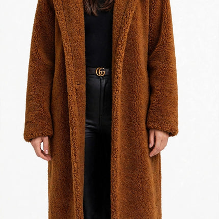 Golden camel (deep golden-brown) teddy coat