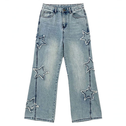 Mens Flared Loose High-Street Straight-Leg Pants