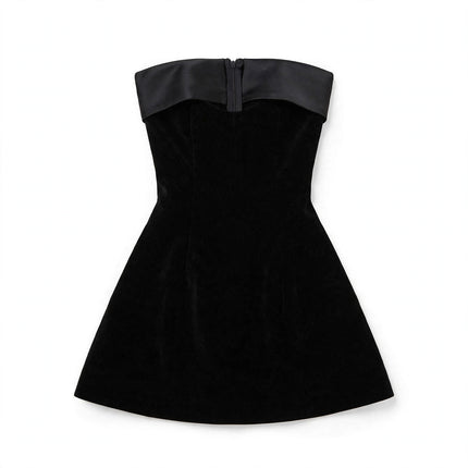 Slim Tube-top Dress Fashion Zipper A-line Short Dresses