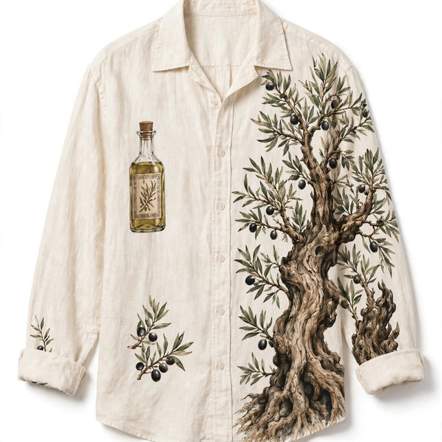 Olive Grove Print Oversized Shirt
