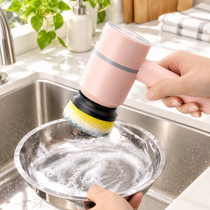 Pink Electric Cleaning Brush